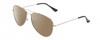 Profile View of Prive Revaux Commando Designer Polarized Sunglasses with Custom Cut Amber Brown Lenses in Palladium Silver/Black Unisex Aviator Full Rim Metal 60 mm
