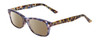 Profile View of Prive Revaux Class Act Designer Polarized Sunglasses with Custom Cut Amber Brown Lenses in Ocean Blue Crystal Tortoise Havana  Ladies Oval Full Rim Acetate 48 mm