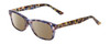 Profile View of Prive Revaux Class Act Designer Polarized Reading Sunglasses with Custom Cut Powered Amber Brown Lenses in Ocean Blue Crystal Tortoise Havana  Ladies Oval Full Rim Acetate 48 mm