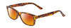 Profile View of Prive Revaux Class Act Designer Polarized Sunglasses with Custom Cut Red Mirror Lenses in Toffee Brown Crystal Tortoise Havana Ladies Oval Full Rim Acetate 48 mm
