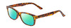Profile View of Prive Revaux Class Act Designer Polarized Reading Sunglasses with Custom Cut Powered Green Mirror Lenses in Toffee Brown Crystal Tortoise Havana Ladies Oval Full Rim Acetate 48 mm