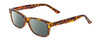 Profile View of Prive Revaux Class Act Designer Polarized Reading Sunglasses with Custom Cut Powered Smoke Grey Lenses in Toffee Brown Crystal Tortoise Havana Ladies Oval Full Rim Acetate 48 mm