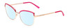 Profile View of Prive Revaux Copycat Designer Blue Light Blocking Eyeglasses in Fuchsia Pink/Rose Gold  Ladies Cateye Full Rim Metal 55 mm