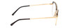 Side View of Prive Revaux Copycat Designer Progressive Lens Blue Light Blocking Eyeglasses in Caviar Black/Gold Ladies Cateye Full Rim Metal 55 mm