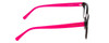 Side View of Prive Revaux Good Notes Designer Reading Eye Glasses with Custom Cut Powered Lenses in Caviar Black Bubblegum Pink Ladies Cateye Full Rim Acetate 56 mm