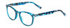 Profile View of Prive Revaux Show Off Single Designer Progressive Lens Blue Light Blocking Eyeglasses in Blue Tortoise Crystal Havana Ladies Round Full Rim Acetate 48 mm