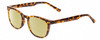Profile View of Prive Revaux Show Off Single Designer Polarized Reading Sunglasses with Custom Cut Powered Sun Flower Yellow Lenses in Toffee Brown Tortoise Havana Ladies Round Full Rim Acetate 48 mm