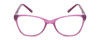 Front View of Prive Revaux Speak Easy Designer Reading Eye Glasses with Custom Cut Powered Lenses in Mauva Crystal/Purple Tortoise/Gold Pearl Chain Ladies Cateye Full Rim Acetate 21 mm
