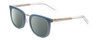 Profile View of Prive Revaux Alchemist Designer Polarized Sunglasses with Custom Cut Smoke Grey Lenses in Teal Stone Blue/Clear Crystal Unisex Square Full Rim Acetate 50 mm