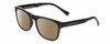 Profile View of Prive Revaux Editor FOLDING Designer Polarized Reading Sunglasses with Custom Cut Powered Amber Brown Lenses in Caviar Black Unisex Classic Full Rim Acetate 52 mm