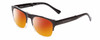 Profile View of Prive Revaux Editor FOLDING Designer Polarized Sunglasses with Custom Cut Red Mirror Lenses in Caviar Black Crystal Fade Unisex Classic Full Rim Acetate 52 mm