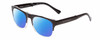Profile View of Prive Revaux Editor FOLDING Designer Polarized Reading Sunglasses with Custom Cut Powered Blue Mirror Lenses in Caviar Black Crystal Fade Unisex Classic Full Rim Acetate 52 mm