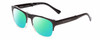 Profile View of Prive Revaux Editor FOLDING Designer Polarized Reading Sunglasses with Custom Cut Powered Green Mirror Lenses in Caviar Black Crystal Fade Unisex Classic Full Rim Acetate 52 mm