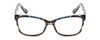 Front View of Prive Revaux Julie Designer Reading Eye Glasses with Custom Cut Powered Lenses in Sapphire Blue Yellow Tortoise  Ladies Cateye Full Rim Acetate 50 mm