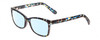 Profile View of Prive Revaux Julie Designer Blue Light Blocking Eyeglasses in Sapphire Blue Yellow Tortoise  Ladies Cateye Full Rim Acetate 50 mm
