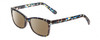 Profile View of Prive Revaux Julie Designer Polarized Reading Sunglasses with Custom Cut Powered Amber Brown Lenses in Sapphire Blue Yellow Tortoise  Ladies Cateye Full Rim Acetate 50 mm
