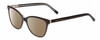 Profile View of Prive Revaux Poet Designer Polarized Sunglasses with Custom Cut Amber Brown Lenses in Caviar Black/Clear Crystal Ladies Cateye Full Rim Acetate 52 mm