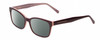 Profile View of Prive Revaux Professor Designer Polarized Sunglasses with Custom Cut Smoke Grey Lenses in Burgundy Red/Light Pink Ladies Rectangle Full Rim Acetate 52 mm