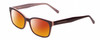 Profile View of Prive Revaux Professor Designer Polarized Sunglasses with Custom Cut Red Mirror Lenses in Burgundy Red/Light Pink Ladies Rectangle Full Rim Acetate 52 mm