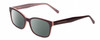 Profile View of Prive Revaux Professor Designer Polarized Reading Sunglasses with Custom Cut Powered Smoke Grey Lenses in Burgundy Red/Light Pink Ladies Rectangle Full Rim Acetate 52 mm
