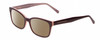 Profile View of Prive Revaux Professor Designer Polarized Reading Sunglasses with Custom Cut Powered Amber Brown Lenses in Burgundy Red/Light Pink Ladies Rectangle Full Rim Acetate 52 mm