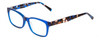 Profile View of Prive Revaux Professor Designer Blue Light Blocking Eyeglasses in Ocean Blue Tortoise Havana Ladies Rectangle Full Rim Acetate 52 mm
