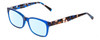Profile View of Prive Revaux Professor Designer Blue Light Blocking Eyeglasses in Ocean Blue Tortoise Havana Ladies Rectangle Full Rim Acetate 52 mm