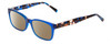 Profile View of Prive Revaux Professor Designer Polarized Sunglasses with Custom Cut Amber Brown Lenses in Ocean Blue Tortoise Havana Ladies Rectangle Full Rim Acetate 52 mm