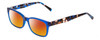 Profile View of Prive Revaux Professor Designer Polarized Sunglasses with Custom Cut Red Mirror Lenses in Ocean Blue Tortoise Havana Ladies Rectangle Full Rim Acetate 52 mm