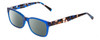 Profile View of Prive Revaux Professor Designer Polarized Reading Sunglasses with Custom Cut Powered Smoke Grey Lenses in Ocean Blue Tortoise Havana Ladies Rectangle Full Rim Acetate 52 mm