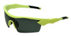Profile View of Prive Revaux Off Grid Men Wrap Sport Sunglasses Lime Green/Polarized Silver 64mm