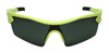 Front View of Prive Revaux Off Grid Men Wrap Sport Sunglasses Lime Green/Polarized Silver 64mm