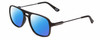 Profile View of Prive Revaux 3.0.5 Designer Polarized Sunglasses with Custom Cut Blue Mirror Lenses in Matte Caviar Black/Gunmetal Unisex Aviator Full Rim Acetate 56 mm