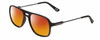 Profile View of Prive Revaux 3.0.5 Designer Polarized Sunglasses with Custom Cut Red Mirror Lenses in Matte Caviar Black/Gunmetal Unisex Aviator Full Rim Acetate 56 mm