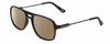 Profile View of Prive Revaux 3.0.5 Designer Polarized Reading Sunglasses with Custom Cut Powered Amber Brown Lenses in Matte Caviar Black/Gunmetal Unisex Aviator Full Rim Acetate 56 mm