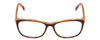 Front View of Marie Claire MC6211 Designer Reading Eye Glasses with Custom Cut Powered Lenses in Matte Brown Orange Autumn Tortoise Ladies Panthos Full Rim Acetate 53 mm