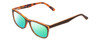 Profile View of Marie Claire MC6211 Designer Polarized Reading Sunglasses with Custom Cut Powered Green Mirror Lenses in Matte Brown Orange Autumn Tortoise Ladies Panthos Full Rim Acetate 53 mm