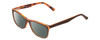 Profile View of Marie Claire MC6211 Designer Polarized Reading Sunglasses with Custom Cut Powered Smoke Grey Lenses in Matte Brown Orange Autumn Tortoise Ladies Panthos Full Rim Acetate 53 mm