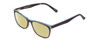 Profile View of Marie Claire MC6211 Designer Polarized Reading Sunglasses with Custom Cut Powered Sun Flower Yellow Lenses in Matte Plum Purple Sky Blue Tortoise Ladies Panthos Full Rim Acetate 53 mm