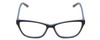 Front View of Marie Claire MC6223 Designer Single Vision Prescription Rx Eyeglasses in Gloss Black Sky Blue Pink Layer Ladies Cat Eye Full Rim Acetate 54 mm