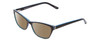 Profile View of Marie Claire MC6223 Designer Polarized Sunglasses with Custom Cut Amber Brown Lenses in Gloss Black Sky Blue Pink Layer Ladies Cat Eye Full Rim Acetate 54 mm