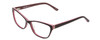 Profile View of Marie Claire MC6223 Designer Reading Eye Glasses with Custom Cut Powered Lenses in Gloss Black Wine Red Pink White Layer Ladies Cat Eye Full Rim Acetate 54 mm