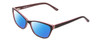 Profile View of Marie Claire MC6223 Designer Polarized Sunglasses with Custom Cut Blue Mirror Lenses in Gloss Black Wine Red Pink White Layer Ladies Cat Eye Full Rim Acetate 54 mm