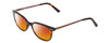 Profile View of Esquire EQ1503 Designer Polarized Sunglasses with Custom Cut Red Mirror Lenses in Tortoise Havana Brown Gold Unisex Oval Full Rim Acetate 50 mm