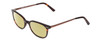 Profile View of Esquire EQ1503 Designer Polarized Reading Sunglasses with Custom Cut Powered Sun Flower Yellow Lenses in Tortoise Havana Brown Gold Unisex Oval Full Rim Acetate 50 mm