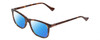 Profile View of Esquire EQ1509 Designer Polarized Sunglasses with Custom Cut Blue Mirror Lenses in Tortoise Havana Brown Gold Mens Rectangular Full Rim Acetate 54 mm