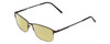 Profile View of Esquire EQ1522 Designer Polarized Reading Sunglasses with Custom Cut Powered Sun Flower Yellow Lenses in Black Unisex Square Full Rim Stainless Steel 55 mm