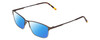 Profile View of Esquire EQ1522 Designer Polarized Sunglasses with Custom Cut Blue Mirror Lenses in Brown Unisex Cat Eye Full Rim Stainless Steel 55 mm