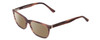 Profile View of Esquire EQ1558 Designer Polarized Sunglasses with Custom Cut Amber Brown Lenses in Matte Tortoise Havana Brown Mens Cat Eye Full Rim Acetate 54 mm