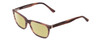 Profile View of Esquire EQ1558 Designer Polarized Reading Sunglasses with Custom Cut Powered Sun Flower Yellow Lenses in Matte Tortoise Havana Brown Mens Cat Eye Full Rim Acetate 54 mm